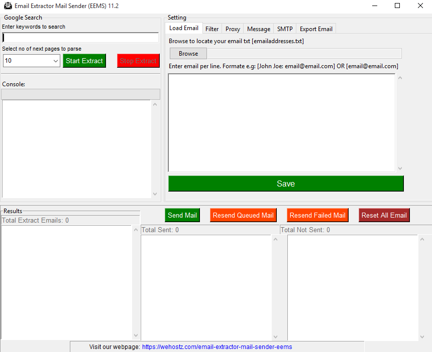 Email Extractor Mail Sender (EEMS)